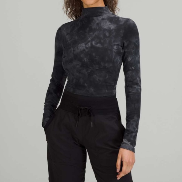 lululemon athletica Tops - Lululemon All Aligned Mock Neck Long Sleeve Shirt Diamond Dye Size 4